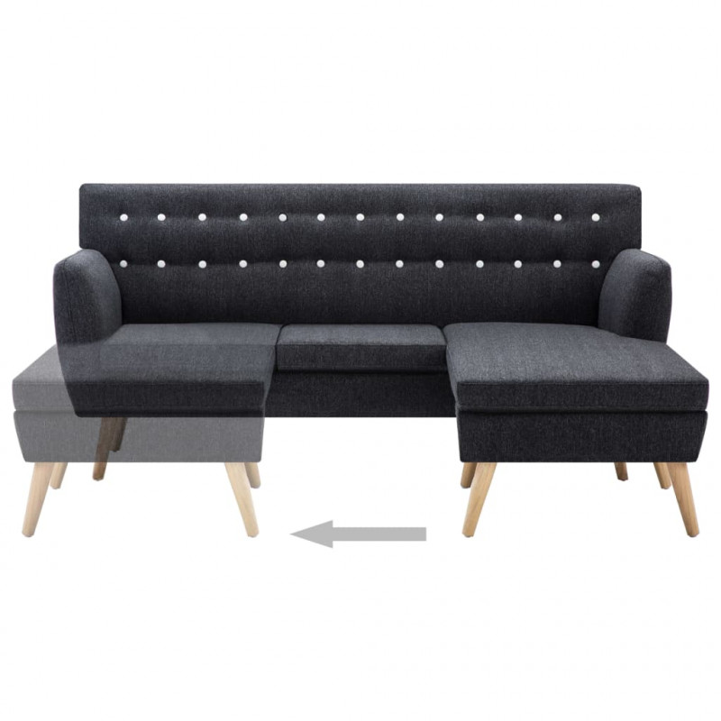Sofa z kształcie litery L, materiałowa, 171,5 x 138 x 81,5 cm