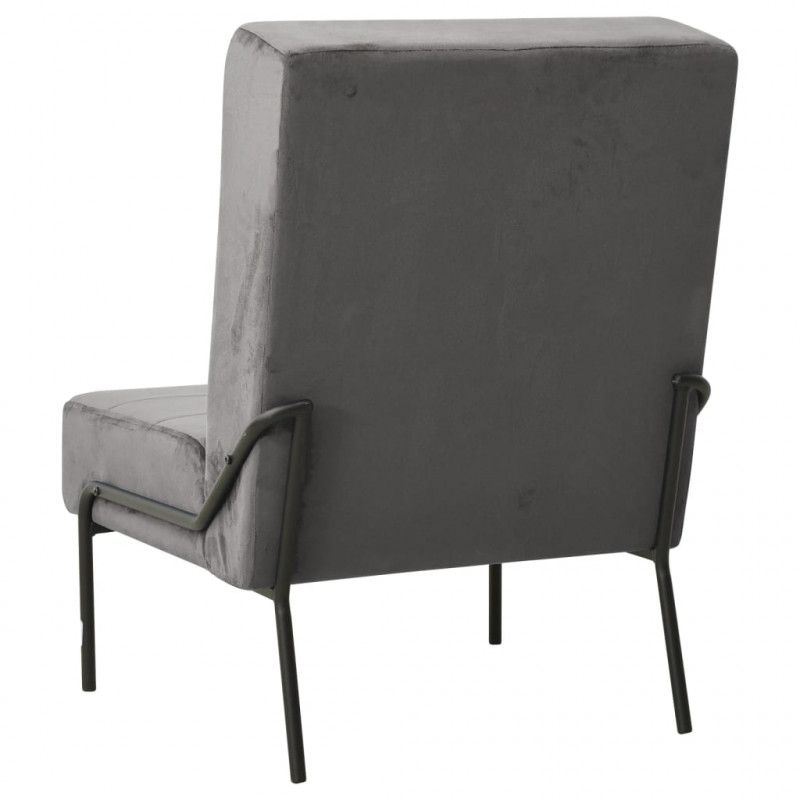 Fotel, 65x79x87 cm, ciemnoszary, obity aksamitem