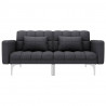 Sofa rozkładana, ciemnoszara, tapicerowana tkaniną