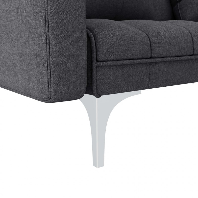 Sofa rozkładana, ciemnoszara, tapicerowana tkaniną