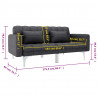 Sofa rozkładana, ciemnoszara, tapicerowana tkaniną