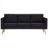 3-osobowa sofa tapicerowana tkaniną, czarna