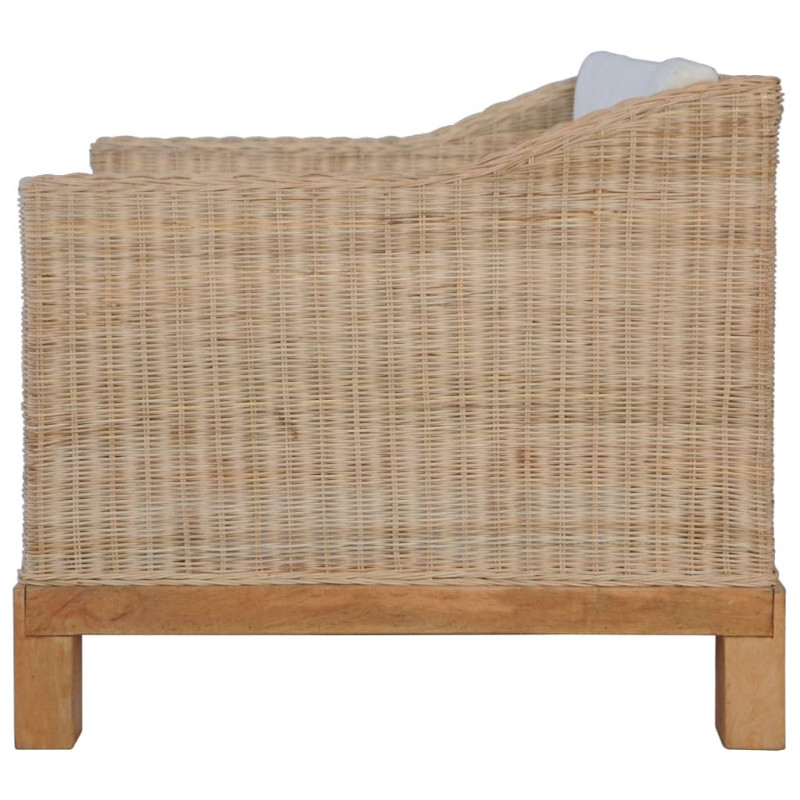 Fotel z poduszkami, naturalny rattan