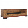 3-osobowa sofa z poduszkami, brązowa, naturalny rattan