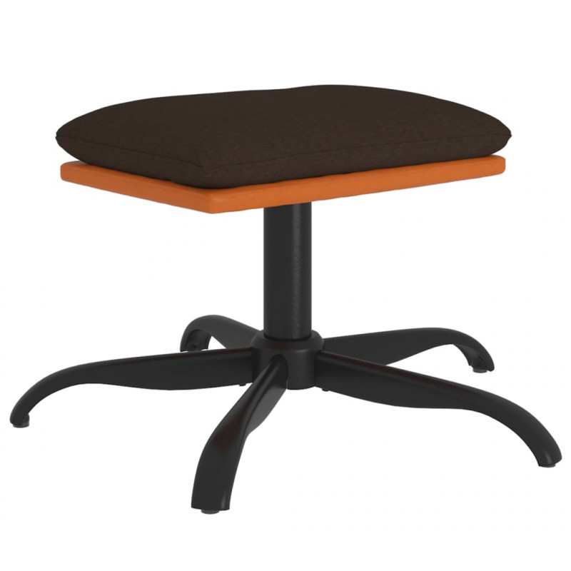 Podnóżek, brązowy, 60x60x36 cm, tkanina i sztuczna skóra