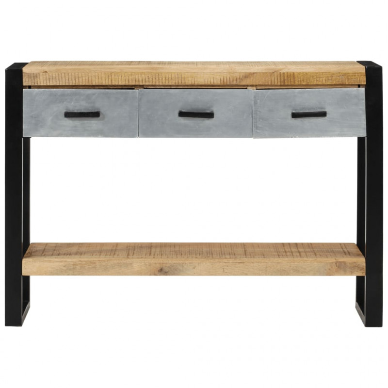 Stolik konsolowy, 110x30x76 cm, surowe drewno mango