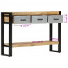 Stolik konsolowy, 110x30x76 cm, surowe drewno mango