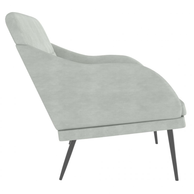 Ławka, jasnoszara, 110x76x80 cm, obita aksamitem