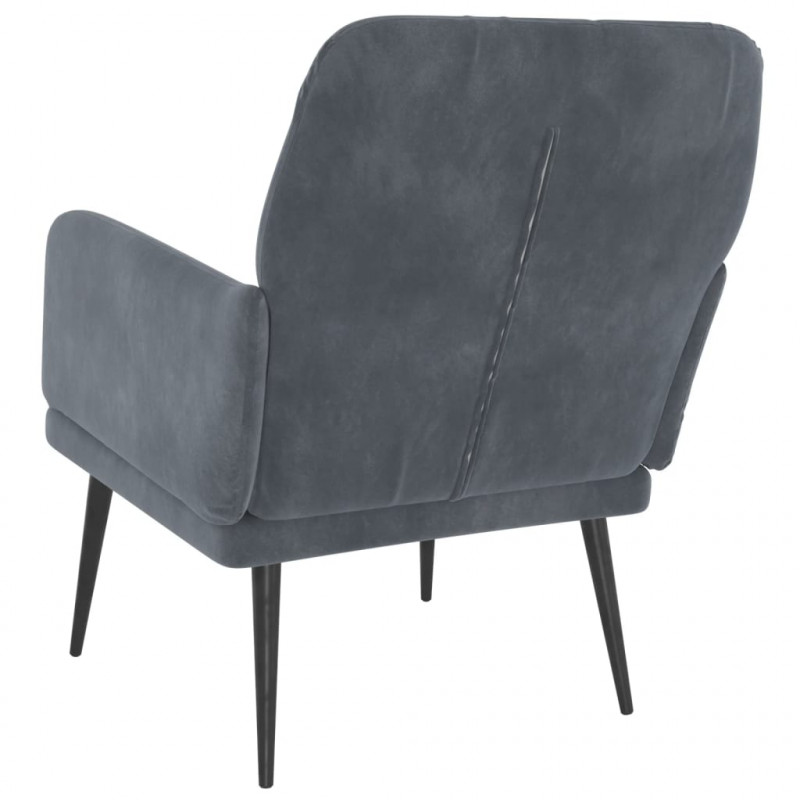 Fotel, ciemnoszary, 62x79x79 cm, obity aksamitem