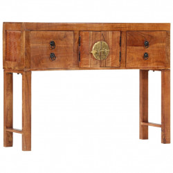 Stolik konsolowy, 120x32x80 cm, surowe drewno mango