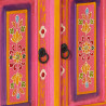 Szafka pod TV, różowa, 110x30x40 cm, lite drewno mango
