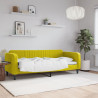 Sofa z funkcją spania, żółta, 80x200 cm, obita aksamitem