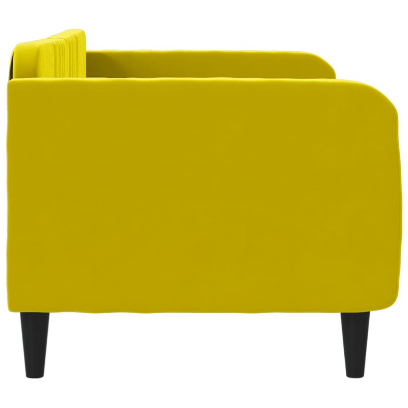 Sofa z funkcją spania, żółta, 80x200 cm, obita aksamitem