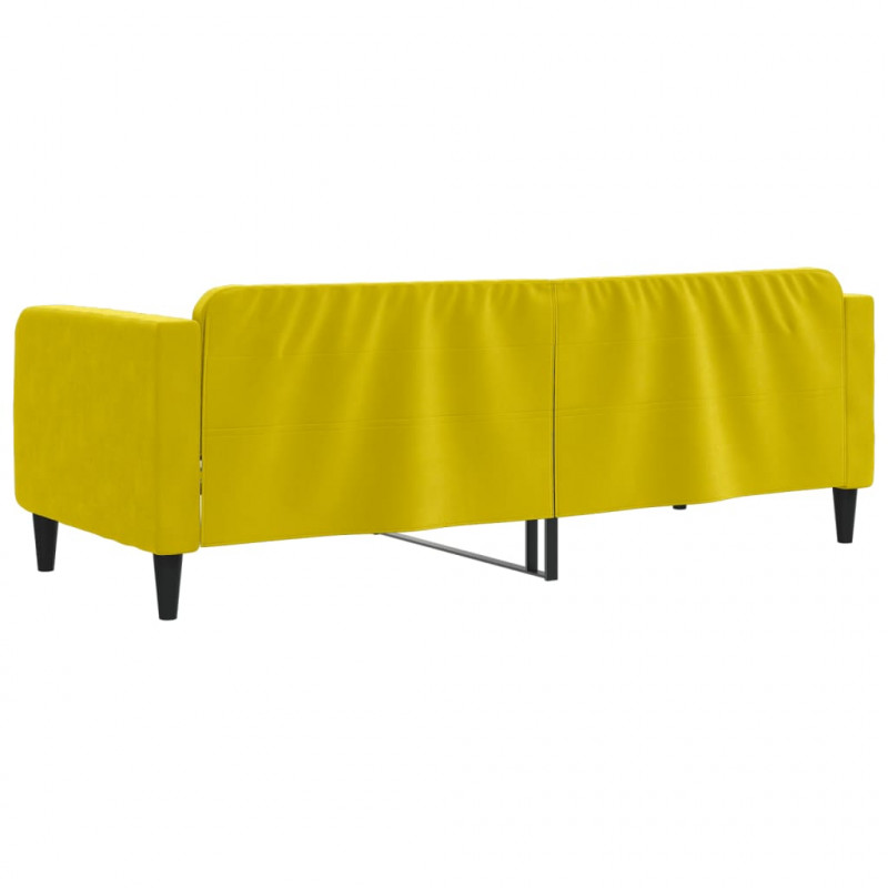 Sofa z funkcją spania, żółta, 80x200 cm, obita aksamitem