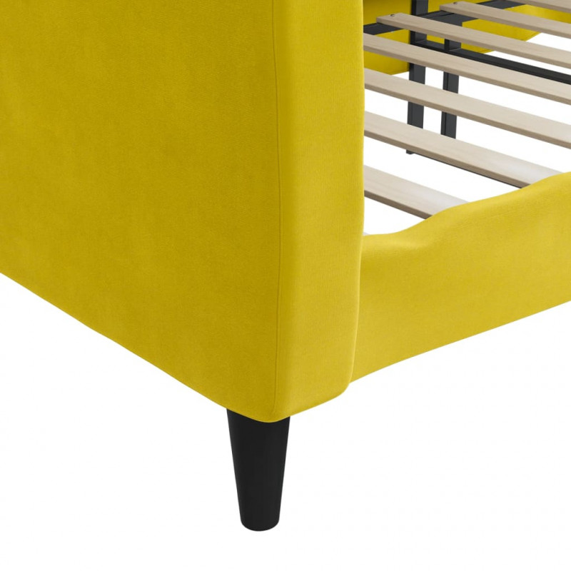 Sofa z funkcją spania, żółta, 80x200 cm, obita aksamitem