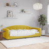 Sofa z funkcją spania, żółta, 80x200 cm, obita aksamitem