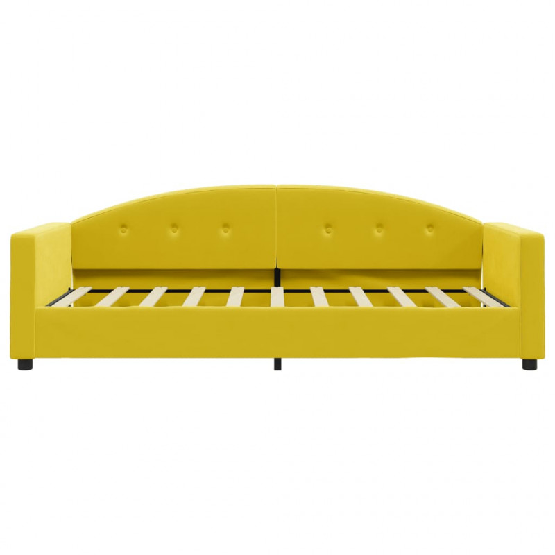 Sofa z funkcją spania, żółta, 80x200 cm, obita aksamitem