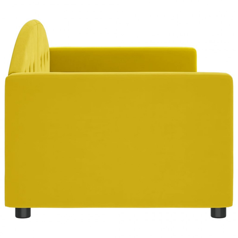 Sofa z funkcją spania, żółta, 80x200 cm, obita aksamitem