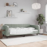 Sofa z funkcją spania, jasnoszara, 90x200 cm, obita aksamitem