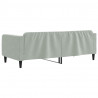 Sofa z funkcją spania, jasnoszara, 90x200 cm, obita aksamitem