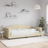 Sofa z funkcją spania, kremowa, 100x200 cm, obita tkaniną