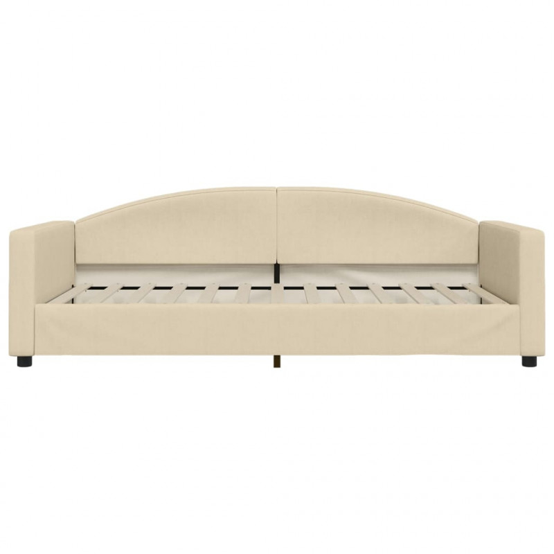 Sofa z funkcją spania, kremowa, 100x200 cm, obita tkaniną