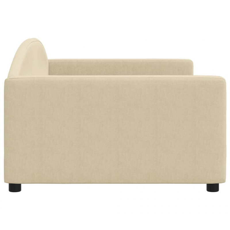 Sofa z funkcją spania, kremowa, 100x200 cm, obita tkaniną