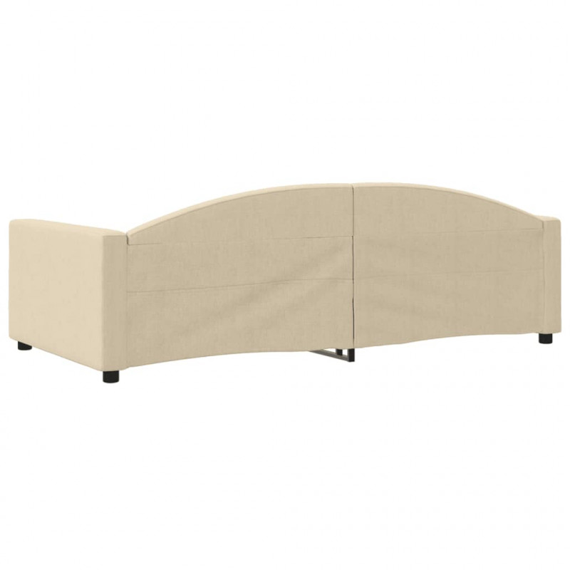 Sofa z funkcją spania, kremowa, 100x200 cm, obita tkaniną