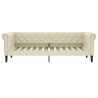 Sofa z funkcją spania, kremowa, 80x200 cm, obita sztuczną skórą