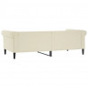 Sofa z funkcją spania, kremowa, 80x200 cm, obita sztuczną skórą
