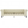 Sofa z funkcją spania, kremowa, 100x200 cm, sztuczna skóra