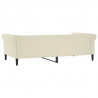 Sofa z funkcją spania, kremowa, 100x200 cm, sztuczna skóra