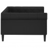 Sofa z funkcją spania, czarna, 100x200 cm, obita sztuczną skórą