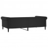 Sofa z funkcją spania, czarna, 100x200 cm, obita sztuczną skórą