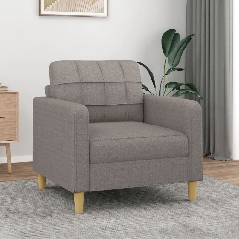 Fotel, taupe, 60 cm, obity tkaniną