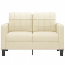 2-osobowa sofa, kremowy, 120 cm, sztuczna skóra