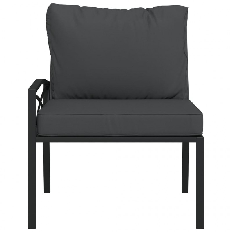 Krzesła ogrodowe z szarymi poduszkami, 2 szt, 62x75x79 cm, stal