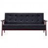 3-osobowa sofa, czarna, sztuczna skóra