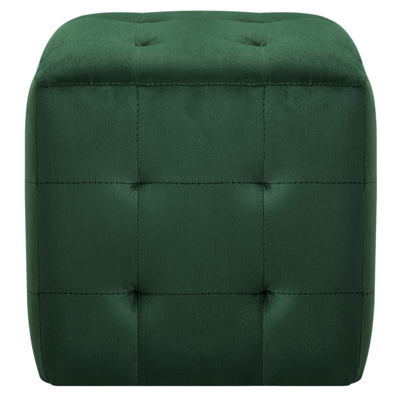 Stoliki nocne, 2 szt., zielone, 30x30x30 cm, aksamit