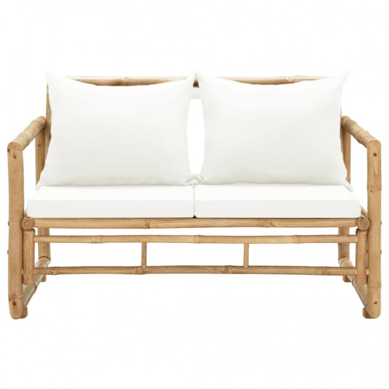 2-osobowa sofa ogrodowa z poduszkami, bambus