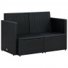 2-osobowa sofa ogrodowa z poduszkami, polirattan, czarna