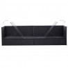Sofa ogrodowa z poduszkami, polirattan, czarna