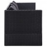 Sofa ogrodowa z poduszkami, polirattan, czarna