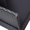Sofa ogrodowa z poduszkami, polirattan, czarna