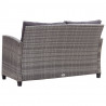2-osobowa sofa ogrodowa z poduszkami, szara, 124 cm, rattan PE