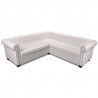 Sofa Chesterfield, pięcioosobowa, biała, sztuczna skóra