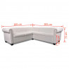 Sofa Chesterfield, pięcioosobowa, biała, sztuczna skóra