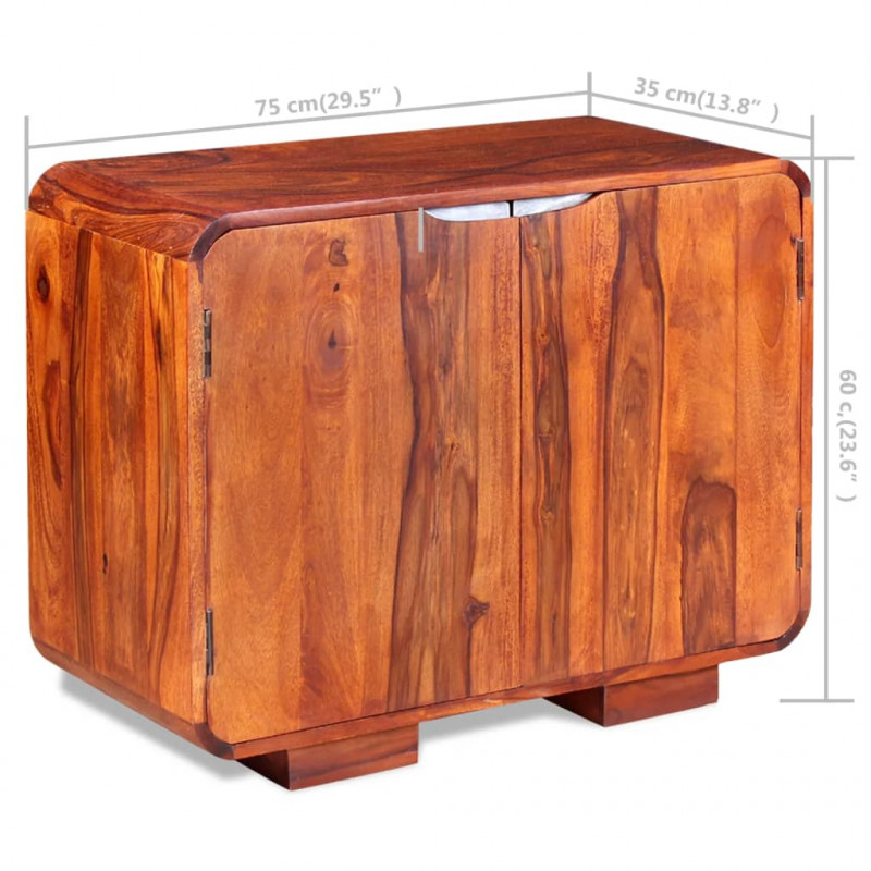 Szafka z litego drewna sheesham, 75 x 35 x 60 cm