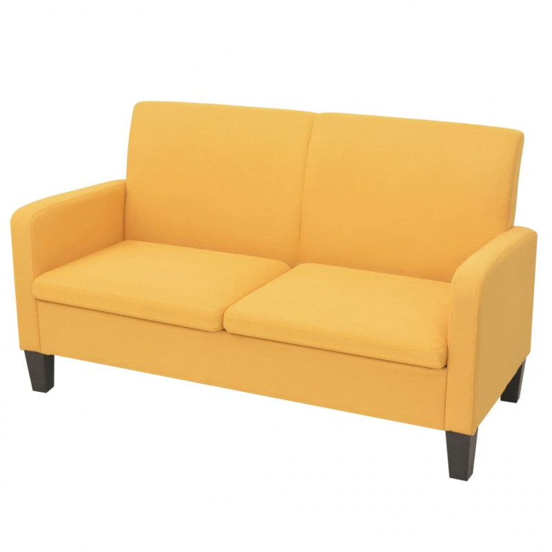 Sofa 2-osobowa, żółta, 135 x 65 x 76 cm