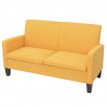 Sofa 2-osobowa, żółta, 135 x 65 x 76 cm